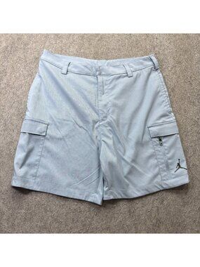 Nike Jordan Cargo Shorts Men 33 Blue Performance 10" Stretch FD1367